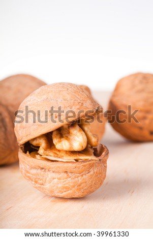 Some walnuts on the table