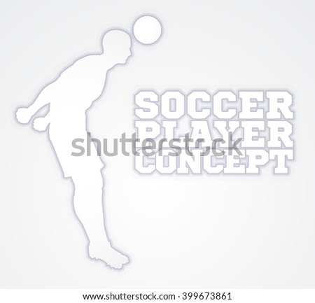 A stylised illustration of a soccer football player in silhouette doing a header
