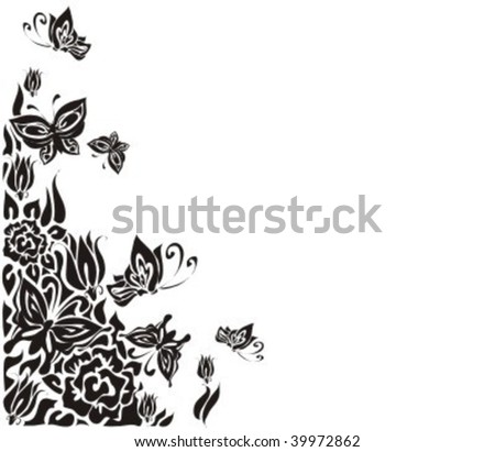 VECTOR Background with butterflies