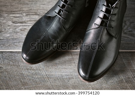 shoes business style on wooden background