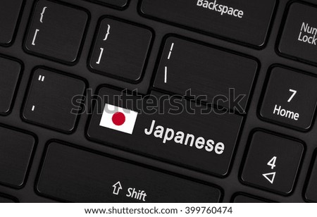 Enter button with flag Japan - Concept of language (learning or translate)
