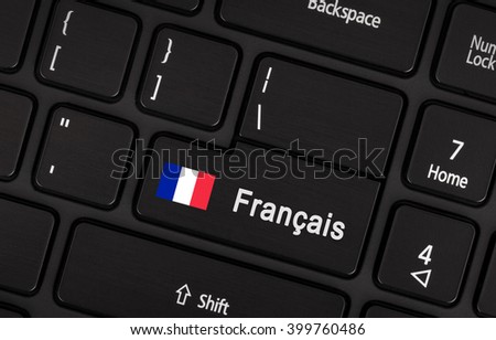 Enter button with flag France - Concept of language (learning or translate)