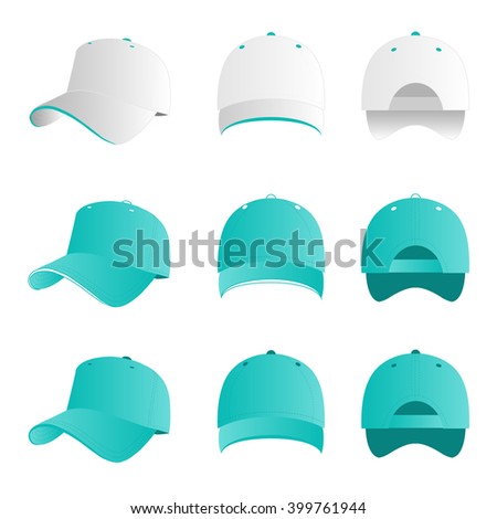 Turquoise cap vector set