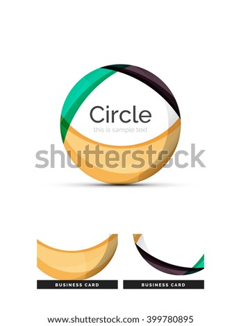 Circle logo. Transparent overlapping swirl shapes. Modern clean business icon. Vector illustration.
