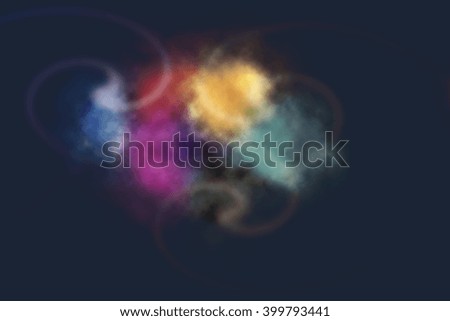 Clip art abstract illustration on dark blue background
