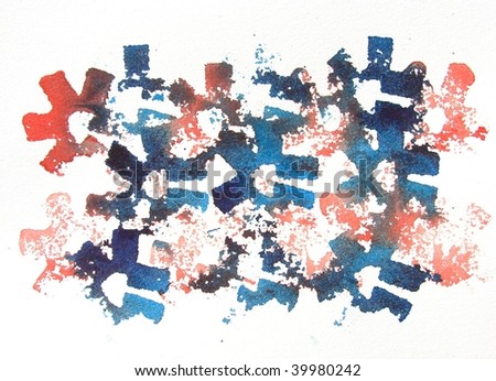blue and orange abstract watercolor background