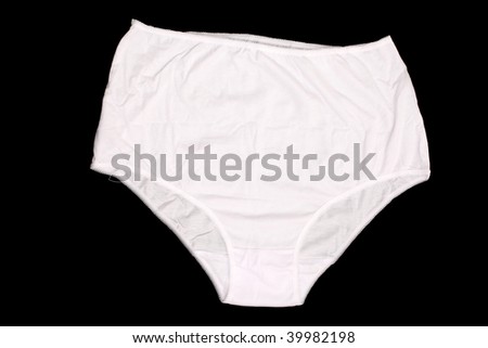 Large white pair of granny pants isolated on black Royalty-Free Stock Photo #39982198