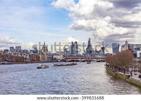 Amazing view on the river Thames in London