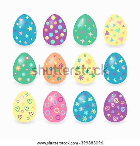 Easter eggs. Vector illustration of Easter eggs. Easter eggs isolated on white background
