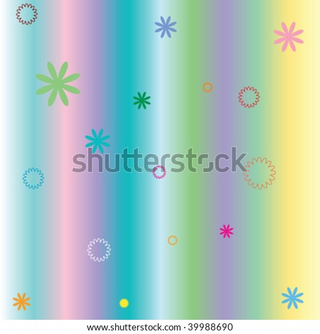 pastel stripes and flowers, vector art illustration