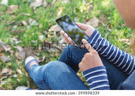 woman using phone outdoor lifestyle
