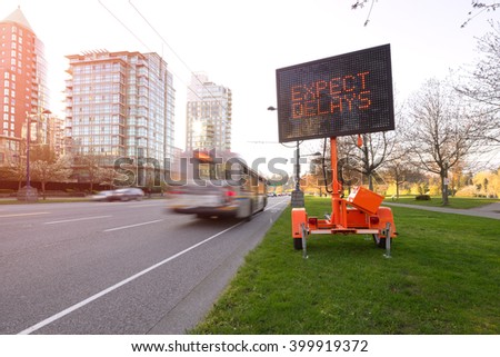 the image of traffic delay led sign