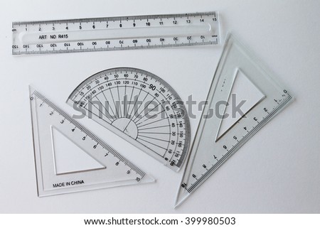  transparent rulers isolated on white background- geometry