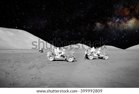 Astronaut on lunar (moon) landing mission. Elements of this image furnished by NASA.