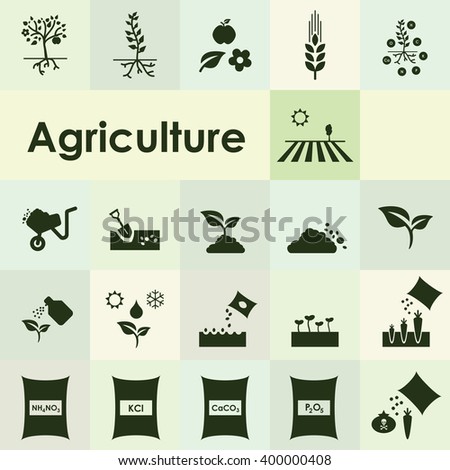 vector illustration / agriculture icons set Royalty-Free Stock Photo #400000408