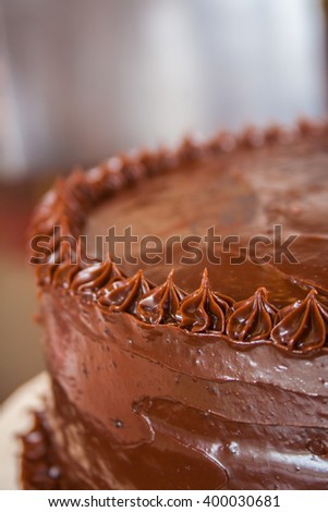 Chocolate cake with chocolate sauce
