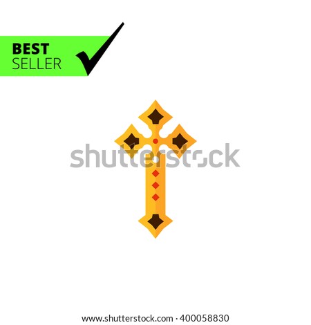 Golden cross icon