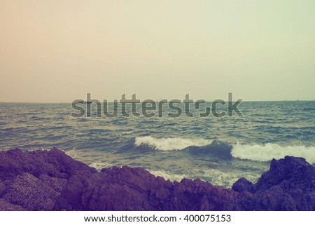 sea wave stone and sunshine blur with vintage tone