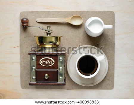 Coffee concept, coffee making set