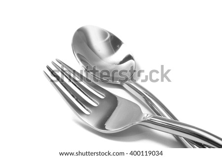fork and spoon  isolated on white