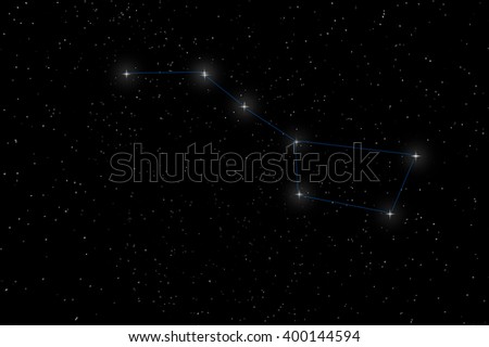 Big Dipper Constellation, Ursa Major, The Great Bear with constellation lines
Starry night. Beautiful night sky Beautiful Star Field
 Royalty-Free Stock Photo #400144594
