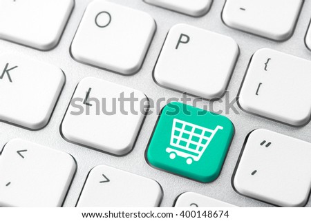 Online shopping cart icon for e-commerce concept
