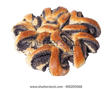 braided poppy loaf isolated over white background