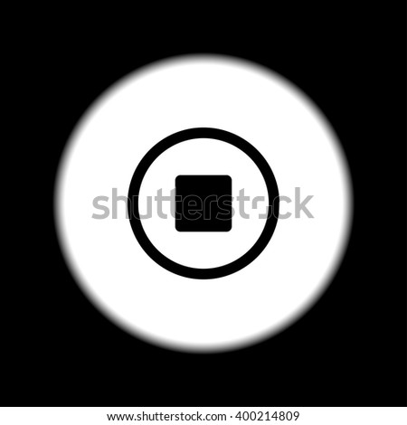 Glossy multimedia icon stop Vector EPS flat