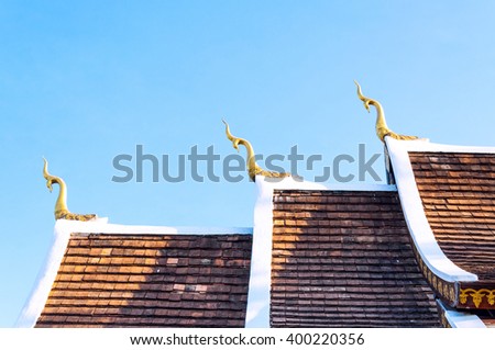gable roof temple thai architecture ,Northern Thailand