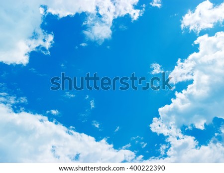 Blue summer sky with clouds background