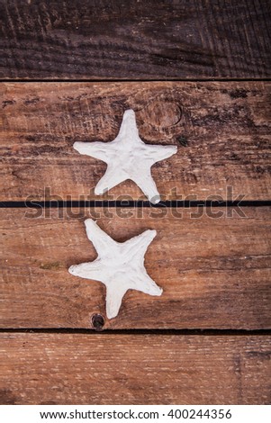 star on the wooden background
