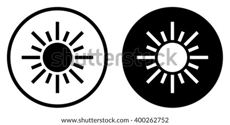 Sun Icon in circle . Vector illustration