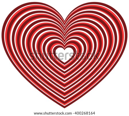 Geometric heart shape with radiating outlines. Stylized heart shape for love, affection concepts.