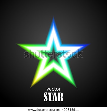 Glow particolored stars. Vector Illustration