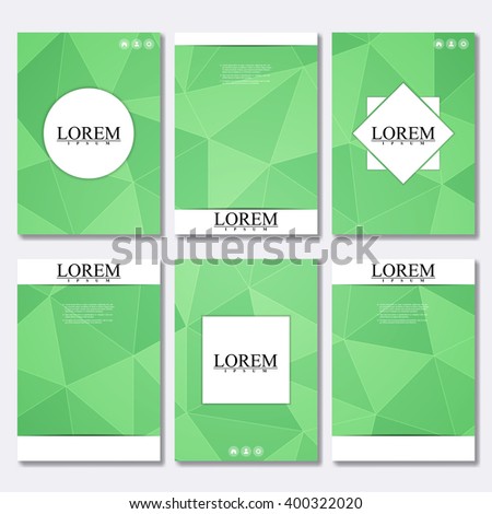 Vector brochure template, flyer, cover magazine in A4 size. Business abstract background with triangles