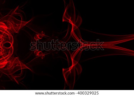 Red smoke abstract on dark background, darkness concept