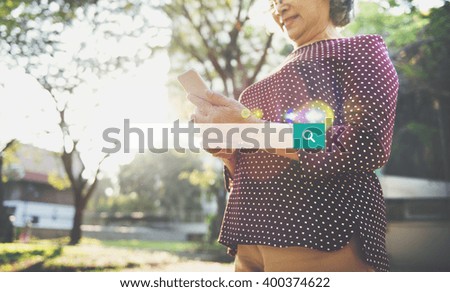 Senior Asian Woman Using Social Media