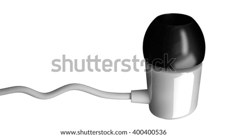 3d rendering of earphones with clipping path