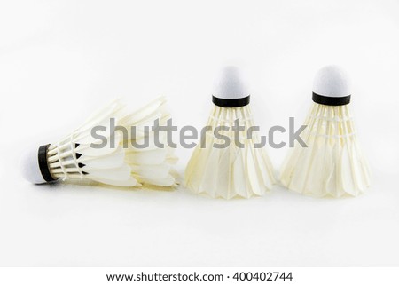 Badminton shuttlecock on a white background