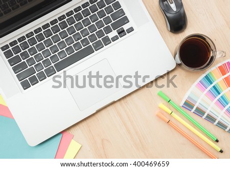 office table with notebook and business element.
