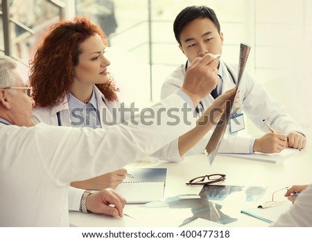 Doctors examined X-ray in office
