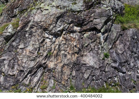 Closeup of a sedimentary mountain limestone rocks texture