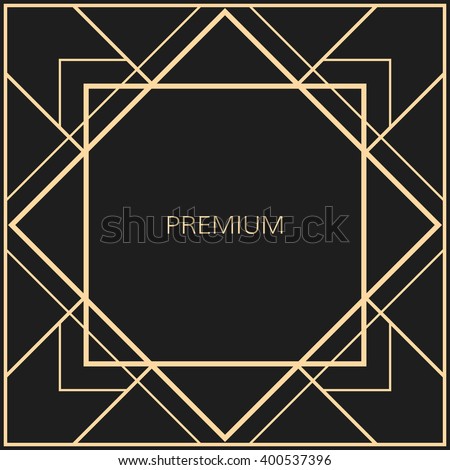 Vector geometric frame in Art Deco style. Square vector abstract element for design. Royalty-Free Stock Photo #400537396