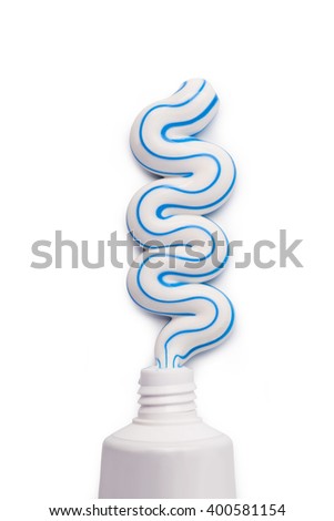 tube of toothpaste on a white background Royalty-Free Stock Photo #400581154