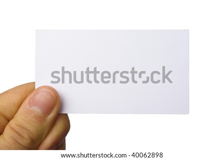hand holding a business card