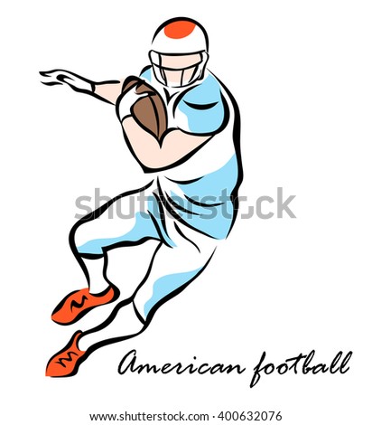 Vector illustration. Illustration shows a Running with the ball striker. American football