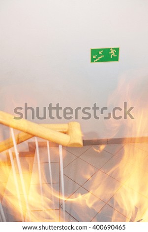 The staircase and the fire in the building
