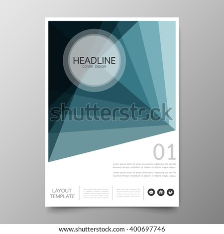Business annual report cover template design.Geometric triangle abstract background.Layout in A4 size
