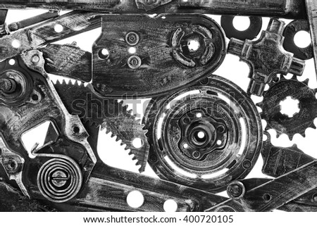 scrap mechanical photo closeup in detail