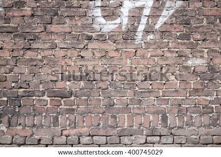old dark tone brick wall textures background with white spray